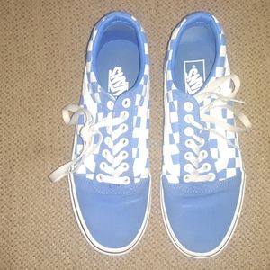 Vans checkerd blue classics with laces
